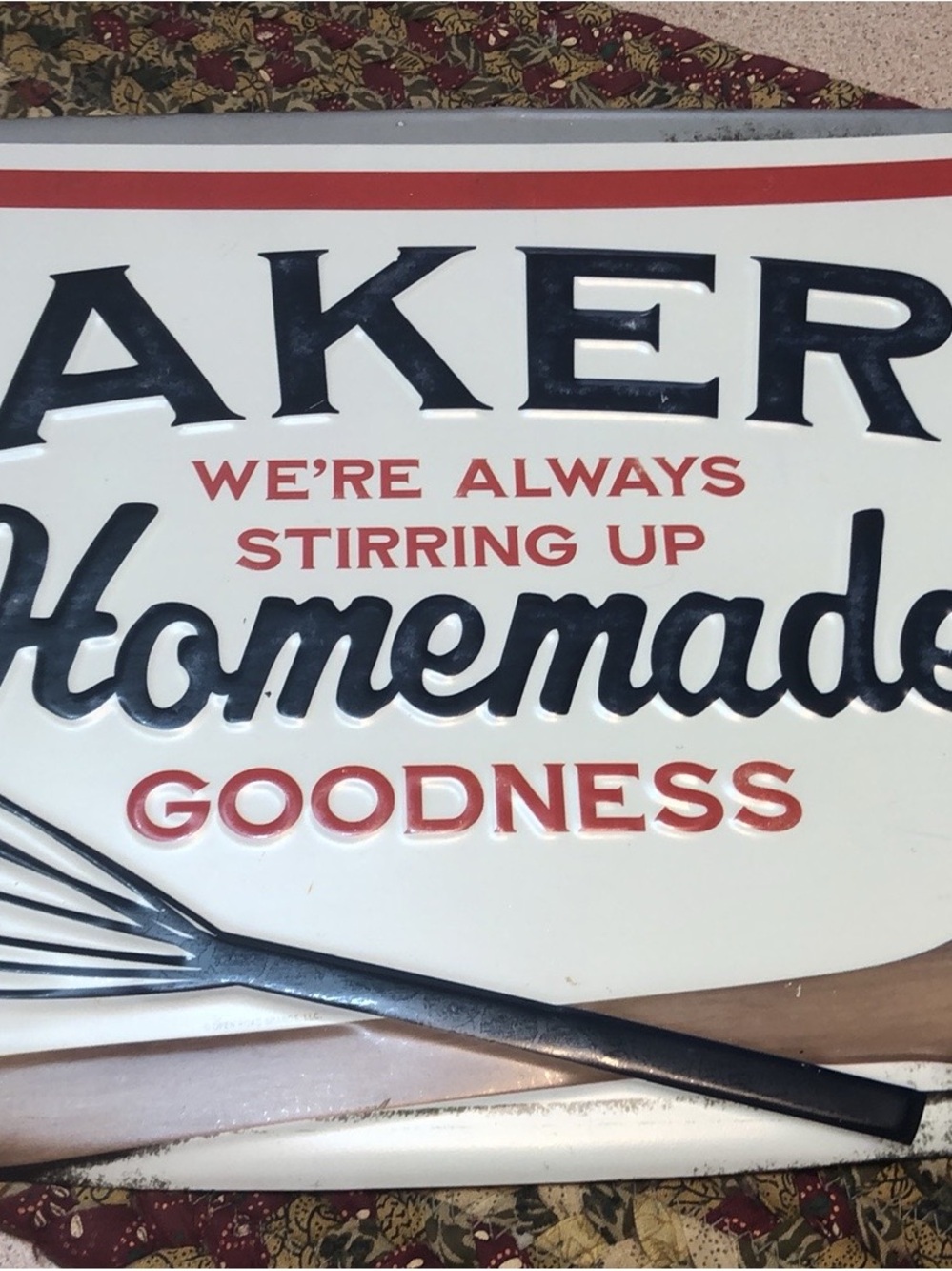 Open Road Brands Cream, Black and Red 'Homemade Goodness' Kitchen Wall Sign